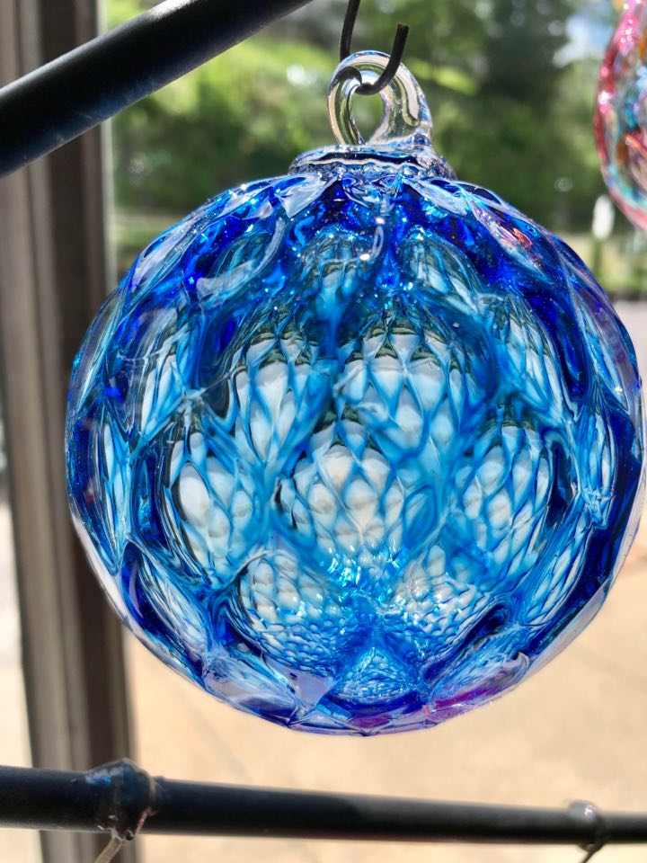 Ornament Pineapple Mold Medium Blue Astral Glass Studio